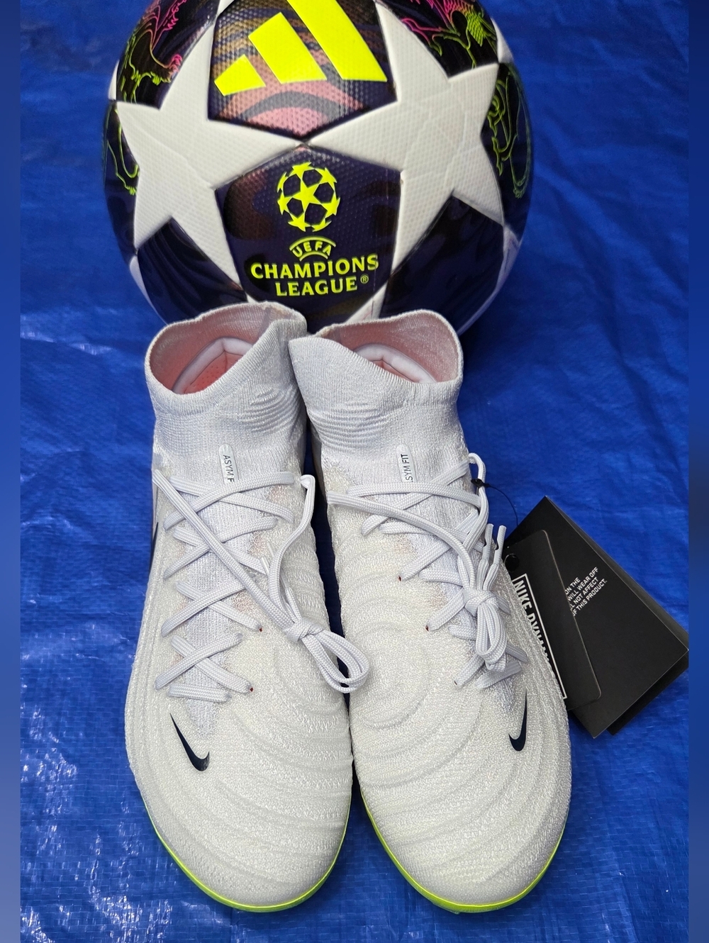 Nike White/Neon Soccer Cleats
